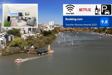 Amazing River View - 3 Bedroom Apartment - Brisbane CBD - Netflix - Fast Wifi - Carpark - Accommodation Search 0